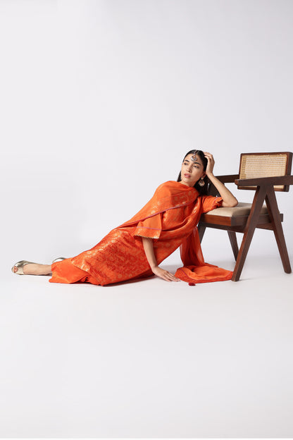 Topaz Brocade Kurta Set