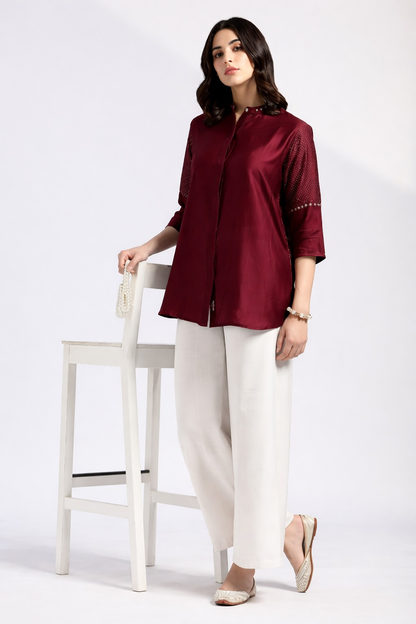 Noor-e-Surkh Shirt - Antaraa Studio