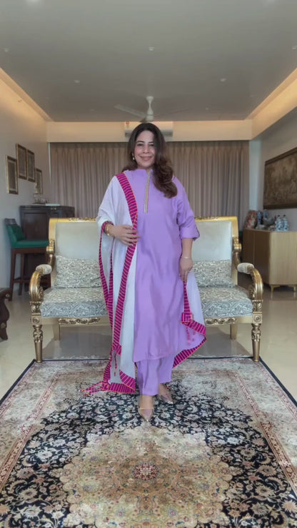 Sukoon Relaxed Chanderi Kurta Set