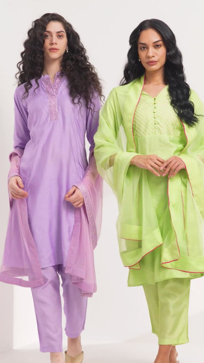 Suhani Lilac Chanderi Kurta Set