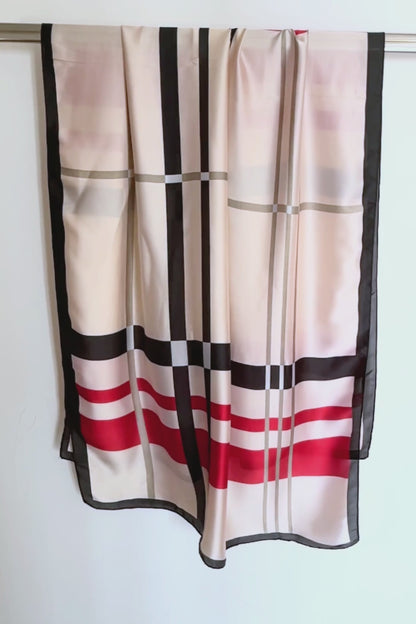 Orient Checks Satin Silk Scarf