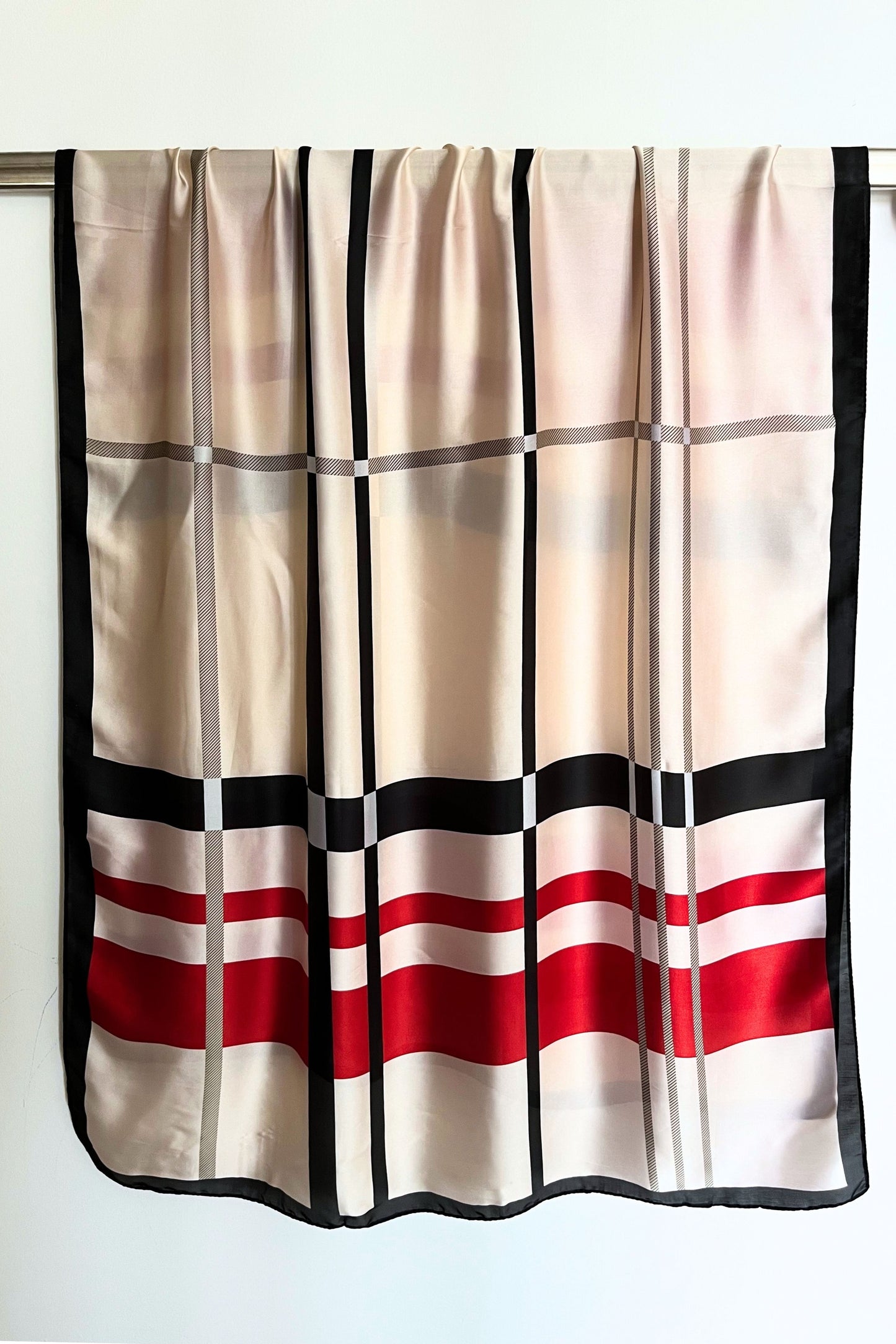 Orient Checks Satin Silk Scarf